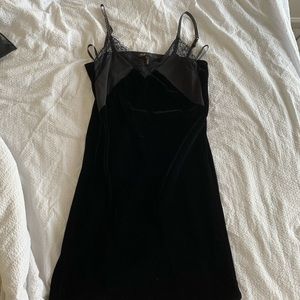 Maje velvet black lace dress